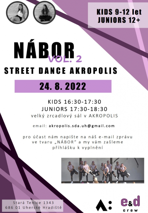 Nábor Vol. 2 - "Street dance" - ve středu 24.8.